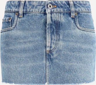 Miu Miu Minigonna in denim con orlo sfilacciato Woman 40