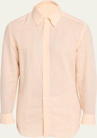 Bergdorf Goodman Mens Heathered Cotton Button-Down Shirt