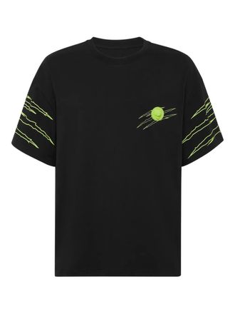 Plein Sport scratch-detail crew-neck T-shirt - men - Fabric - S - Black