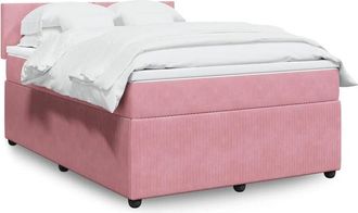 vidaXL Cama Box Spring Con Colch&oacute;n Terciopelo Rosa 140x200 Cm Vidaxl