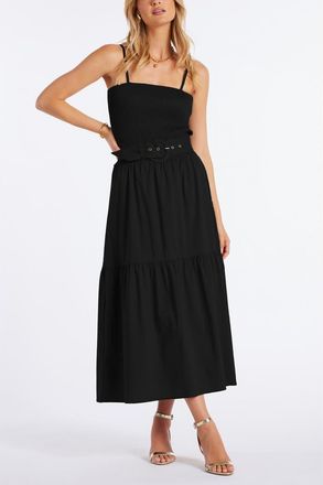 Bishop + Young Stella Smock Tiered Dress in Black at Nordstrom, Size Medium