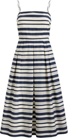 Ralph Lauren Kleedjes, Dames, Blauw, S, Katoen, Gestreepte Midi Jurk