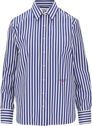 Givenchy Gestreept katoenen popeline overhemd - Dames - Blouses & Shirts - Blauw - Maat: S Katoen