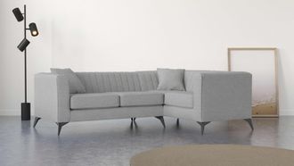 HOME AFFAIRE Ecksofa »MATTHEW L-Form ideal für kleine Räume, Masse B/T/H: 240/167/74 cm« elegantes Designsofa, Steppung im Rücken, incl. Zierkissen