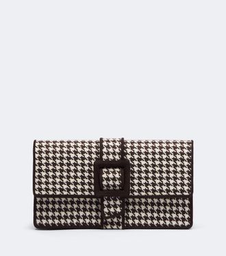 Manolo Blahnik Maycap houndstooth clutch