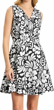 Tyler B&ouml;e Emory Floral Sleeveless Wrap Dress In Black & White