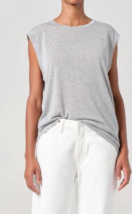 A Gold E Raya Muscle Tee In Grey Heather