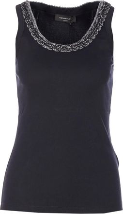 Fabiana Filippi Canotta girocollo con decorazione - Blu
