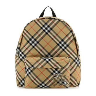 Burberry Backpacks, male, Multicolor, Size: ONE SIZE Embroidered Fabric Check Backpack