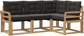 vidaXL Conjunto De Sof&aacute;s De Exterior 4 Uds. Blanco Y Negro Vidaxl