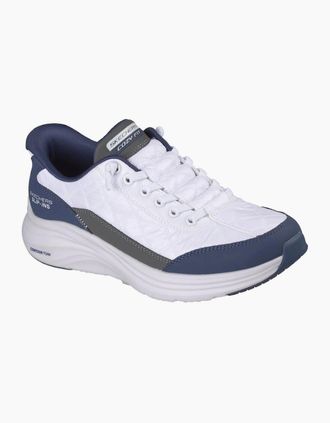 Skechers Womens Skechers Slip-Ins Contour Foam Cozy Fit Womens White/Navy Trainers - Size: 5