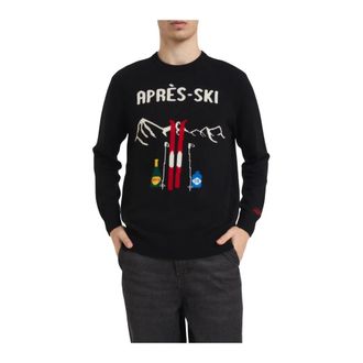 MC2 Saint Barth Truien & Vesten, Heren, Zwart, XL, Wol, Heron Crewneck