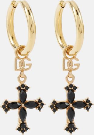 Dolce & Gabbana DG cross embellished hoop earrings