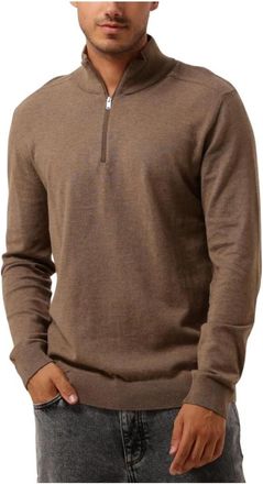 Selected Heren Half Zip Cardigan Bruin - Heren - Coltruien - Bruin - 2XL - Truien & Vesten
