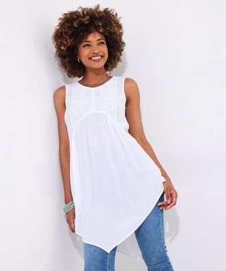Joe Browns Textured Tank in White at Nordstrom, Size 24