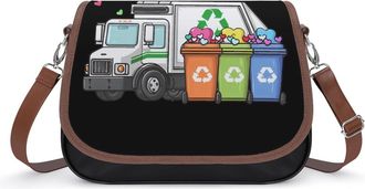 Generic Garbage Truck Trash Can With Load of Love Crossbody Bags for Women Shoulder Messenger Bag Purse Handbags