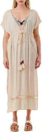 MARCUS ADLER Lace V-Neck Cover-Up Dress in Ivory at Nordstrom Rack