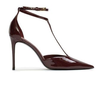Black Suede Studio Ruby 100 Pump in Bordeaux Patent at Nordstrom, Size 38.5