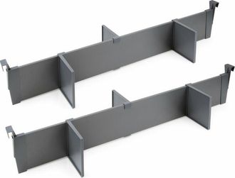 Emuca Kit di accessori divisori per interno cassetti Vertex-Concept, larghezza 900 mm, Alluminio e Tecnoplastica, Grigio antracite - Emuca