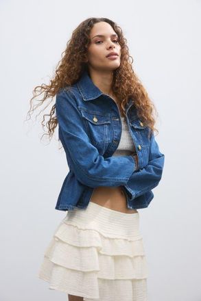 H&M Tiered Viscose Mini Skort in Cream at Nordstrom, Size Xx-Large
