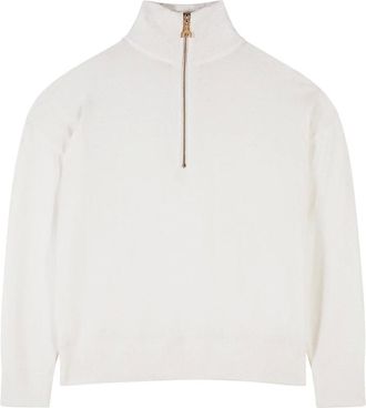 Patrizia Pepe Maglia in lana a collo alto con zip - - Knitwear - Donna - Bianco - M