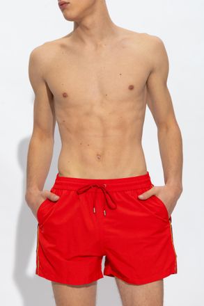 Paul Smith Swim Shorts With Side Stripes, Mens, Red