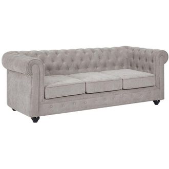 Vente-Unique Divano 3 posti in tessuto grigio CHESTERFIELD