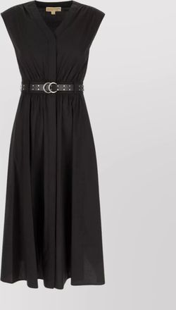 Michael Kors dress stretch cotton waist belted