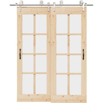 vidaXL Vidaxl - Kit De Herrajes Para Puerta Corredera 183 Cm Acero Plateado