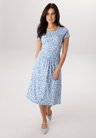 Aniston Jerseykleid ANISTON SELECTED, Damen, Gr. 36, N-Gr, hellblau, sand, wollwei&szlig;, Jersey, Obermaterial: 95% Viskose, 5% Elasthan, bedruckt, gemustert, knie