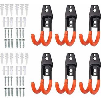 OEM Ganchos Resistentes Para Garaje, Montaje En Pared, Almacenamiento De Garaje, Pr&aacute;ctico Gancho Doble De Acero, Soporte Para Cubos Para Art&iacute;culos A Grane