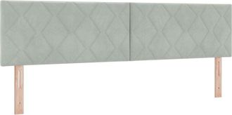vidaXL Led Headboard with led Strip Lights Light grey 180 cm Velvet Vidaxl