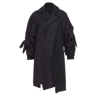 Comme Des Gar&ccedil;ons Comme Des Garcons ruffled bow sleeve asymmetric coat