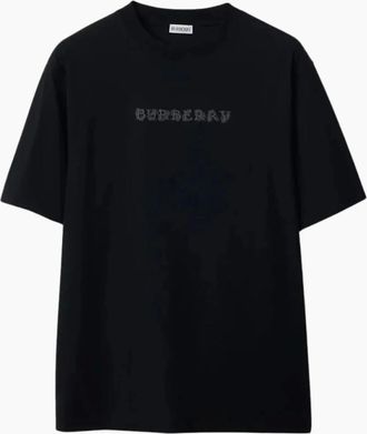 Burberry Mens Burberry Paisley Logo Coal Black T-Shirt - Size: 42