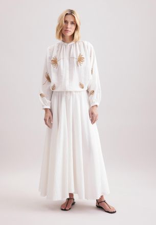 Seidensticker Midirock SEIDENSTICKER, Damen, Gr. 40, beige (ecru), 62% Viskose, 25% Polyamid, 13% Leinen, unifarben, lang, R&ouml;cke Midirock