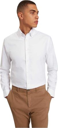 Ted Baker Heren Oxford-overhemd met lange mouwen en knoopsluiting, reguliere pasvorm (Wit)