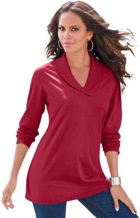 Roaman's Shawl Collar Ultimate Tee in Classic Red at Nordstrom, Size Large