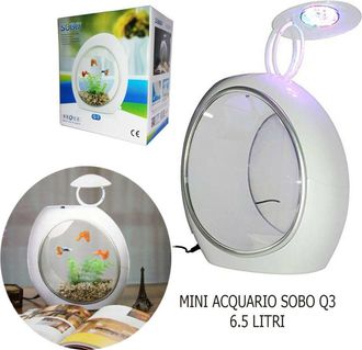 Trade Shop Trade Shop - Acquario Mini Sobo 6.5 Litri Q-3 Luce Led Ovale Pesci Filtrazione Incorporporata