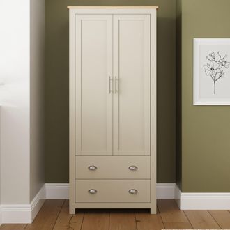 GFW Lancaster 2 Door 2 Drawer Wardrobe in Cream
