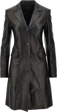 Gucci Nappa leather single-breasted coat Woman 44