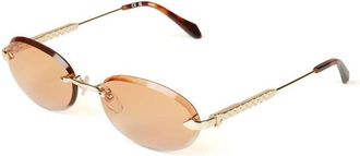 Just Cavalli Unisex Sunglasses Polished Rose Gold Metal Eyewear