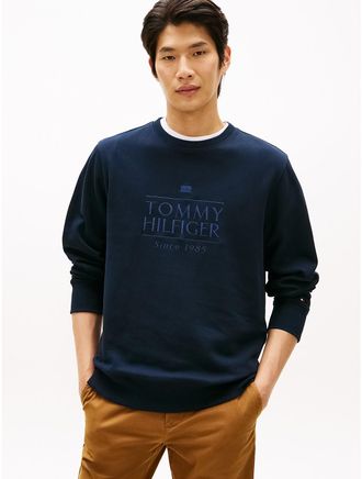 Tommy Hilfiger Mens Embroidered Logo Terry Sweatshirt - Navy - XXL