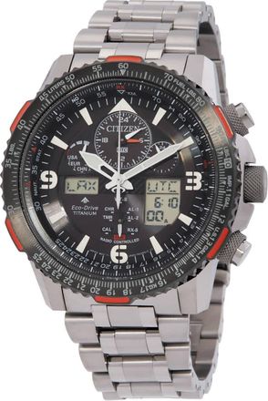 Citizen Promaster Skyhawk A-T Perpetual Alarm World Time Chronograph Analog-Digital Black Dial Mens Watch JY8108-53E