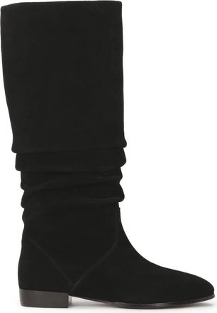 Kazar Su&egrave;de laarzen op een platte zool - Dames - Hoge Laarzen - Zwart - 37 EU - Su&egrave;de - Schoenen