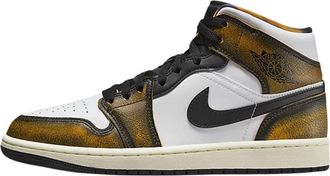 Nike Air Jordan 1 Mid SE Mens Shoes, Black/Taxi-white-sail, 9 UK