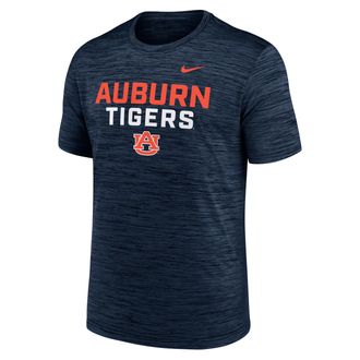 Nike Auburn Campus Center Stack Velocity Nike Mens Dri-FIT College T-Shirt in Blue | NKPQ41SAUN-907