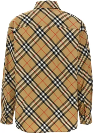 Burberry Check Print Cotton Shirt - Beige