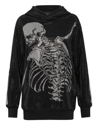 Philipp Plein Hoodie sweatshirt Full Stones Skeleton