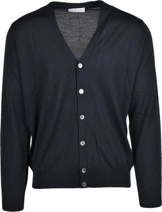FILIPPO DE LAURENTIIS Green Merino Wool Cardigan