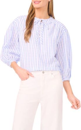 Ted Baker Rochelle Stripe Cotton Top in Blue Surf at Nordstrom, Size X-Small